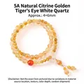 Handgefertigtes Armband aus natürlichen gelben Turmkristall- und Tigerauge-Perlen für Damen. - Citrin Tigerauge Bergkristall Perlen