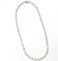 Elegante collana fatta a mano con perle di cristallo bianco naturale e perle rosa per donna - 4-6mm/41cm