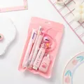 Detailed macro view of the cute pink cat paw stationery set inside a transparent gift pouch - Cat Paw Series (WJTZ-02) / Pink