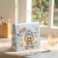 Blue 10-piece cartoon stationery gift set including pens and stickers in a handbag box - Blue Xiaobu Gift Box