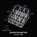 Clear acrylic lipstick organizer with 9 slots for vanity desktop makeup storage holder - 9 Grids (No Lid)