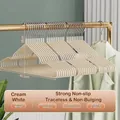 Non-slip cream white clothes hangers with shoulder-friendly design for wardrobe closet - Regular Fit / Nordic Beige