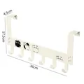 Sturdy white metal over the door hook rack with 6 hooks and cute cat pattern 36cm length - 6 Hooks / White Lucky Cat
