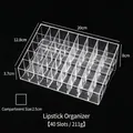 Clear 40-compartment acrylic lipstick organizer rack for desktop cosmetic storage - 40 Grids (No Lid)