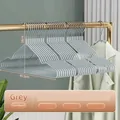 Set of grey non-slip seamless heavy-duty clothes hangers on a gold rack, 40.5cm width - Gray [ordinary style 40g]