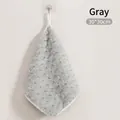 Grey absorbent cloud coral fleece hand towel with hanging loop, 30x30cm kitchen dishcloth - 1 Piece / Gray