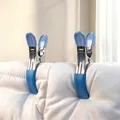 Blue heavy-duty stainless steel windproof quilt clips for secure laundry drying - S / Light Blue