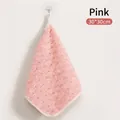 Pink coral fleece hanging hand towel with cloud texture, size 30x30cm. - 1 Piece / Pink