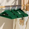 Premium dark green thickened non-slip seamless clothes hangers for household wardrobe - Dark green [bold style 55g]