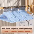 Set of heavy-duty non-slip clothes hangers in light blue for wrinkle-free storage - Nordic Blue Extra Thick 70g