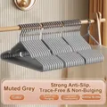 Durable quiet gray non-slip seamless clothes hangers for wardrobe organization - Nordic Gray Extra Thick 70g