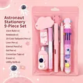 9-piece cute pink astronaut stationery gift set for students in a zip bag - Astronaut 9-Piece Set (Pink) / 9-Piece Set