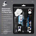 9-piece astronaut stationery set for students in a black zippered pouch - Astronaut 9-Piece Set (Black) / 9-Piece Set