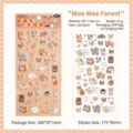 Cute cartoon fox animal sticker sheet for DIY journaling and scrapbooking decoration - Cute Forest Spirit / 1 Sheet
