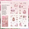 Set of 4 vintage floral PET stickers for scrapbooking DIY crafts and journal decoration - 4 Sheets/Pack / Sweet Travels