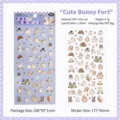 Adorable cartoon bunny animal stickers PET material for DIY scrapbooking crafts 1pc - Cute Bunny Hive / 1 Sheet