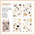 Set of 4 sheets cartoon cat dessert baking PET stickers for journaling and DIY crafts - Dessert Baking Day / 4 Sheets/Pack