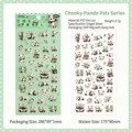 Kawaii panda sticker sheet PET material for DIY journals and scrapbooking 175x90mm - Chonky Panda Pals / 1 Sheet