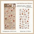 Decorative cute raccoon and red panda PET stickers for DIY scrapbooking, journaling and crafts - Cute Red Coon / 1 Sheet