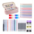 Comprehensive pastel stationery set with pencil case, highlighters, and pens - Pink Stationery Set