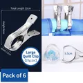 Durable large stainless steel windproof laundry clips for quilts and blankets, set of 6pcs - Large Quilt Clip / Set of 6