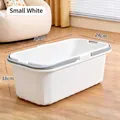 Durable small white rectangular plastic mop bucket with handles, size 42x24x18 cm. - 15L / White