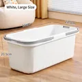 Large capacity white rectangular plastic mop bucket with handles, 51x23.5x20.5cm size - 20L / White