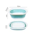 Portable foldable plastic washbasin for travel and home use with size dimensions - S / Blue