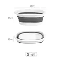 Portable small foldable washbasin for travel and laundry with a 25cm diameter white grey - S / Light Gray
