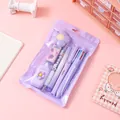 7-piece cute purple stationery set for students including pens and school supplies - 7-Piece Set / Purple