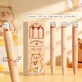 3-pack cute cartoon capybara themed twist-action black ink gel pens for students - Cute Capybara (MK-4845) / 3pcs / Beige Series