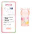 Cute pink bear-shaped mini single hole pencil sharpener in translucent finish for students - Colorful Sharpener (2114) / Sweet Pink