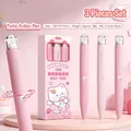 Cute pink cartoon cat twist pen set featuring 0.5mm black ink for student rewards - Creamy Cat (Cute Cat) / 3pcs / Pink & Purple Series