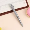 Silver mechanical bolt-action erasable gel pen with durable school stationery design - 0.5 Erasable Crystal Blue / Silver-tone Appearance