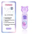 Purple bear-shaped retractable dot glue tape applicator for scrapbooking and crafts - Dreamy Purple