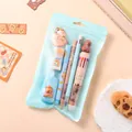Adorable Capybara cartoon stationery gift set featuring pens and eraser in blue bag - Capybara 7-Piece Set - Blue