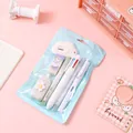Complete 7-piece multi-functional stationery set for kids featuring cute pastel pens and tools - 7-Piece Set / White