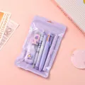 Comprehensive 7-piece purple stationery set for students in a purple zipper pouch - 6 Pieces/Pack (Without Utility Knife) / Purple