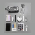Monochrome stationery set featuring houndstooth pencil case and various student pens - Black Minimalist Series Gift Box / Black