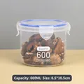 600ml transparent plastic airtight food storage jar for grains and dried food - Small 600ml / Clear