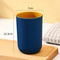 Minimalistischer zweifarbiger Zahnputzbecher aus Kunststoff, blau-gelb, 10,3 cm hoch - 350ml / Blau und Gelb