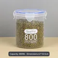 Airtight 800ml transparent plastic food storage container with a blue sealing lid - Medium 800ML / Clear