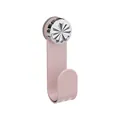 Cream pink suction cup rotating hook with decorative silver gem knob for kitchen - Pink