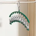 Multi-functional space-saving green clip hanger rack for drying socks and underwear - 1 Piece / Luxury Green
