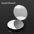 Portable 6.5cm small round stainless steel double-sided folding pocket makeup mirror - Small Circle / 6.5cm Diameter