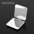 Compact square stainless steel folding pocket mirror for makeup, 5.7cm mini size for travel - Square Small / 5.7cm