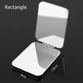 Compact rectangular stainless steel folding pocket mirror for travel and makeup 6x7.8cm - 6x7.8CM