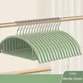 Nordic green non-slip hangers with a no-shoulder-bump ergonomic design for sweaters. - Metal Style / 1 Piece / Nordic Green