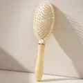 Cream-colored air cushion massage hairbrush for volumizing hair, 23.5cm total length - Air Cushion Comb / Cream