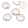 Colgantes redondos de metal plateado pulido para grabado personalizado y joyería DIY - Estilo Redondo/Ovalado / Plateado